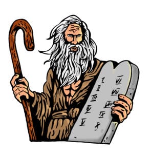 illustration of Moses Carrying The Ten Commandments On A Tablet