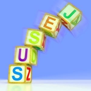 The Name Jesus Spelled In Blocks