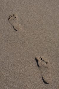 Footsteps In The Sand, Footprints On The Beach