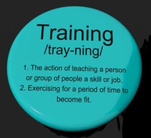 training definition button showing education instruction or coaching MytbA D