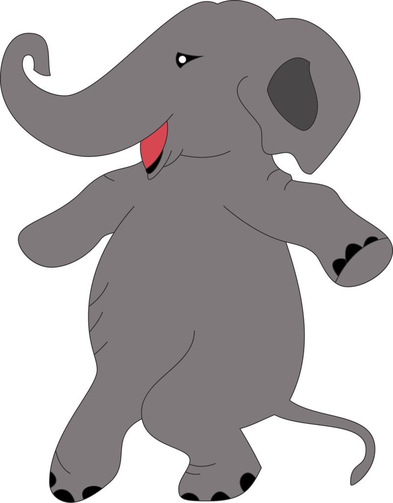 cartoon elephant dancing
