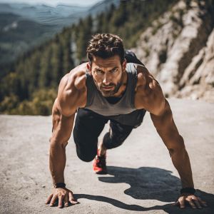 Man doing mountain climb