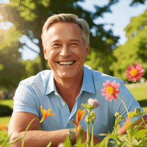 Smiling middle aged man