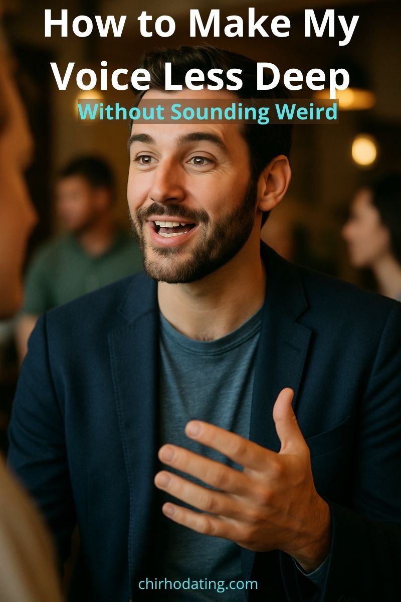 Man talking with someone during what appears to be a date, trying to adjust his tone and make a good impression