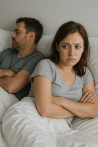 Couple feeling distant after being close in a relationship.
