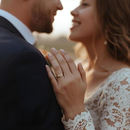 Couple in intimate, tender moment, showcasing emotional connection and sensuality.