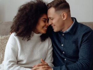 Partners holding hands during therapy session to recover from infidelity
