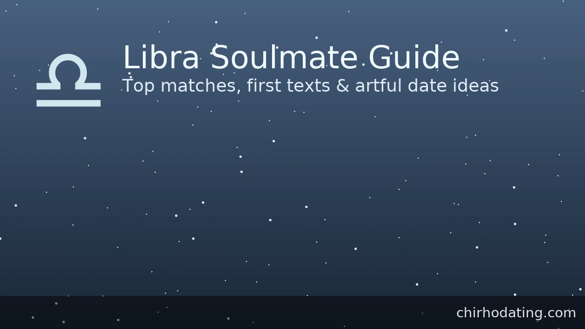 Libra soulmate guide with top matches, first texts, and artful date ideas.