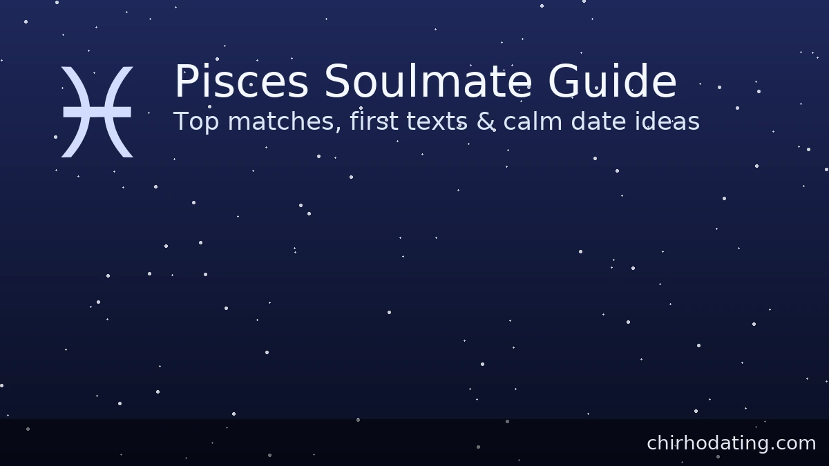 Pisces soulmate guide with top matches, first texts, and calm date ideas.