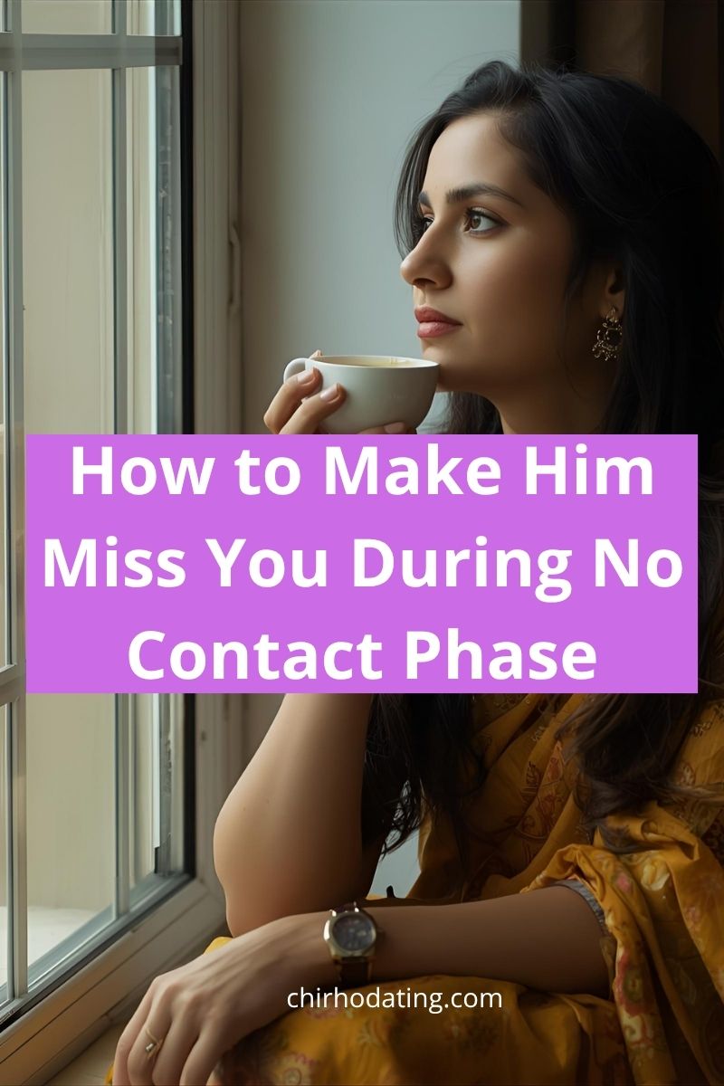 Woman sitting by window holding a cup of tea, deep in thought, symbolizing calm confidence during no contact phase
