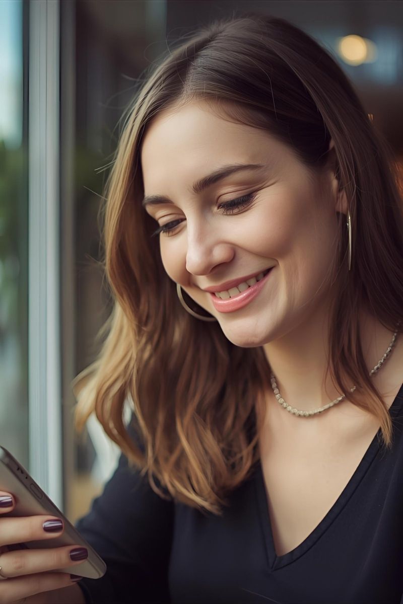 Woman communicating calmly without chasing, showing confidence and balance