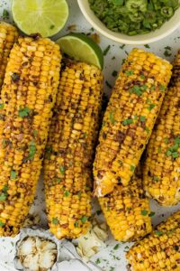 image of grilled corn with chili butter,