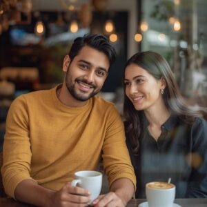 Warm conversation showing renewed connection without pressure