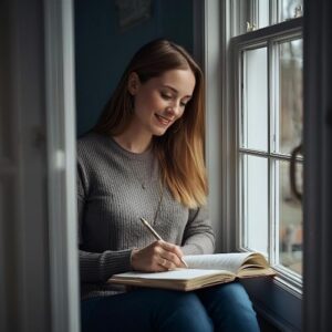 Emotional self-reflection instead of over-texting, representing calm detachment