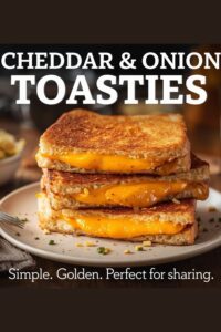 image of cheddar and onion toasties,