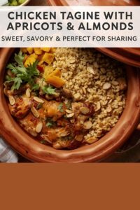image of chicken tagine with apricots and almonds,