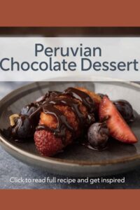 image of peruvian chocolate dessert (strawberries drizzled with chocolate),