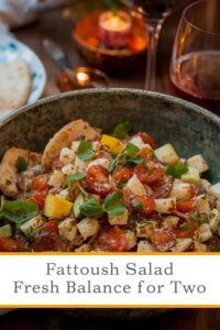 image of Lebanese fattoush salad,