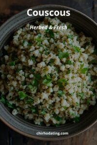 image of Israeli couscous with herbs,
