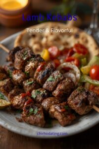 image of Israeli lamb kebabs,