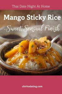 Mango sticky rice with coconut sauce.