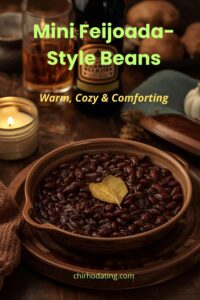 image of mini-feijoada style black beans,