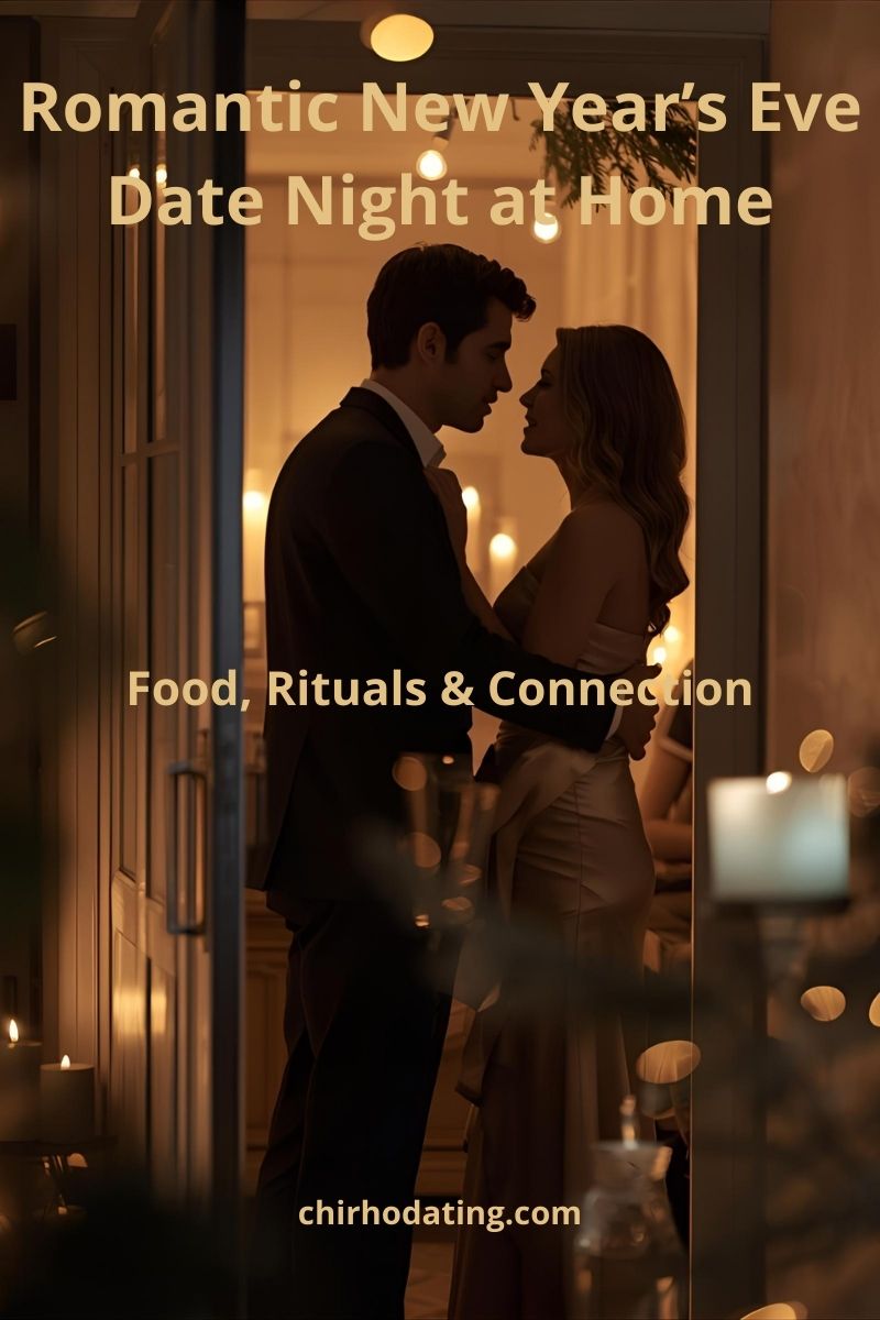 couple meeting to celebrate new years eve at home together