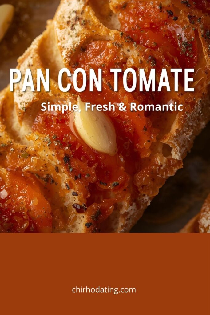 image of pan con tomate (Tomato-rubbed toasted bread with olive oil and garlic),