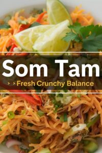 Thai papaya salad with lime and chili.