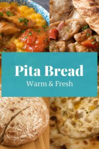 image of pita bread with shawarma chicken,