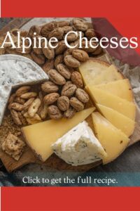 image of Alpine cheese board with nuts,