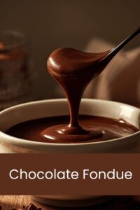 image of chocolate fondue for two,