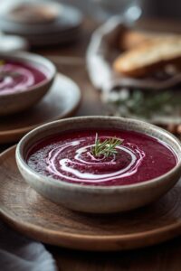 image of Lithuanian cold beet soup,