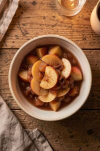 Icelandic Date Night Recipes: Cozy Recipes from the Land of Fire and Ice 11 image of apple and cinnamon compote,