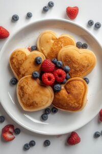 image of mini-heart shaped pancakes,