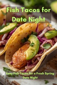 realistic image of fish tacos for date night,