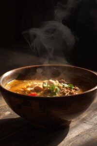 image of Grah (Bosnian Bean Soup) served in a bowl,