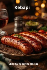 closeup image of kebapi (grilled sausages),