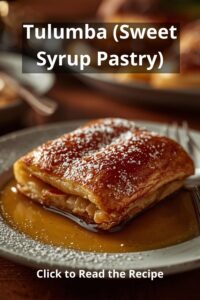 closeup of tulumba (sweet syrup pastry) on a rustic table,