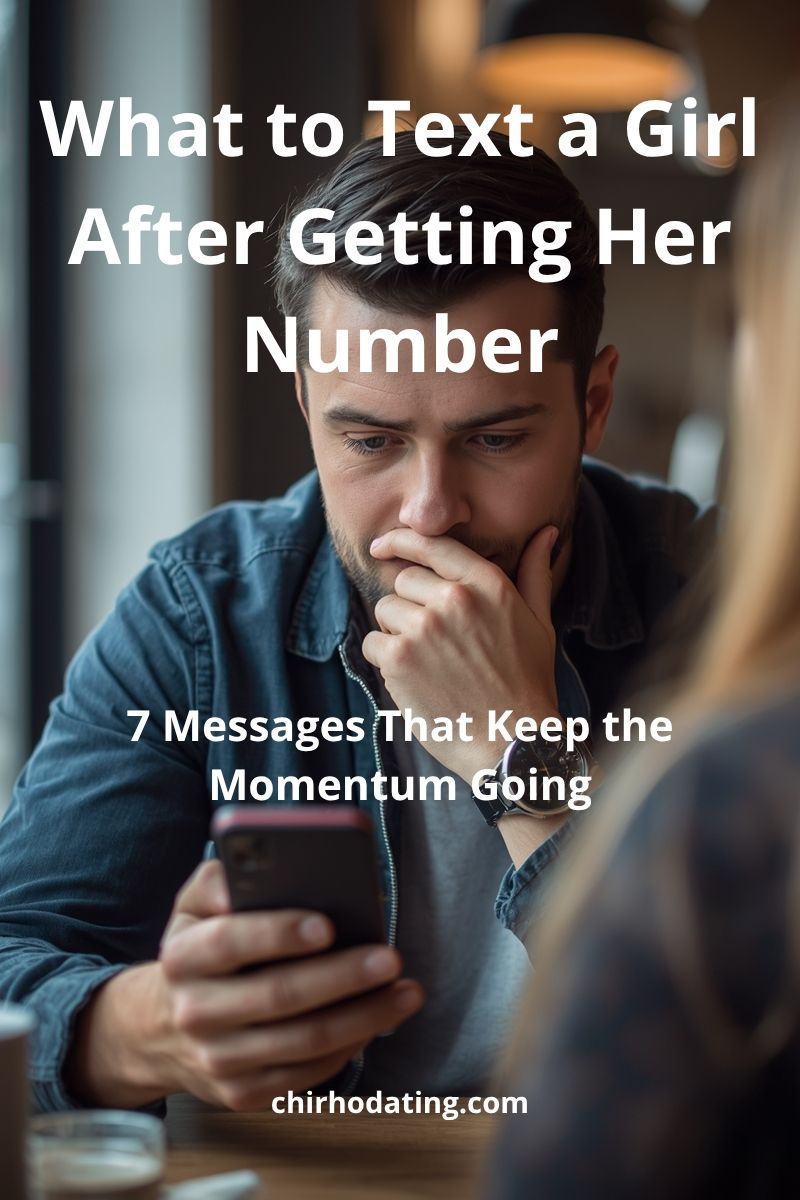 What to Text a Girl After Getting Her Number: 7 Messages That Keep the Momentum Going 1 blog cover showing a man looking at his phone after meeting a woman, thinking about what to text