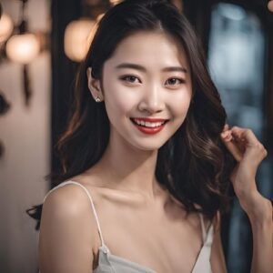 beautiful smiling Asian woman,