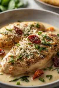 image of creamy Tuscan chicken,