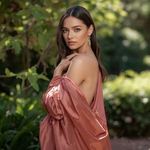 image of an elegant woman in a garden,