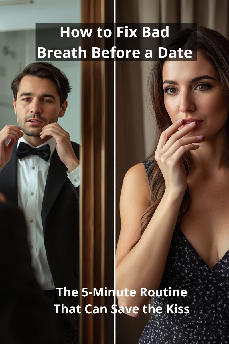 a man and a woman preparing for a first date