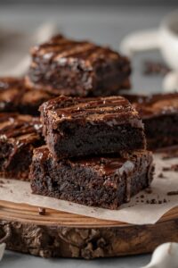 closeup image of keto brownies,