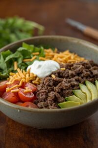 image of keto taco bowl,