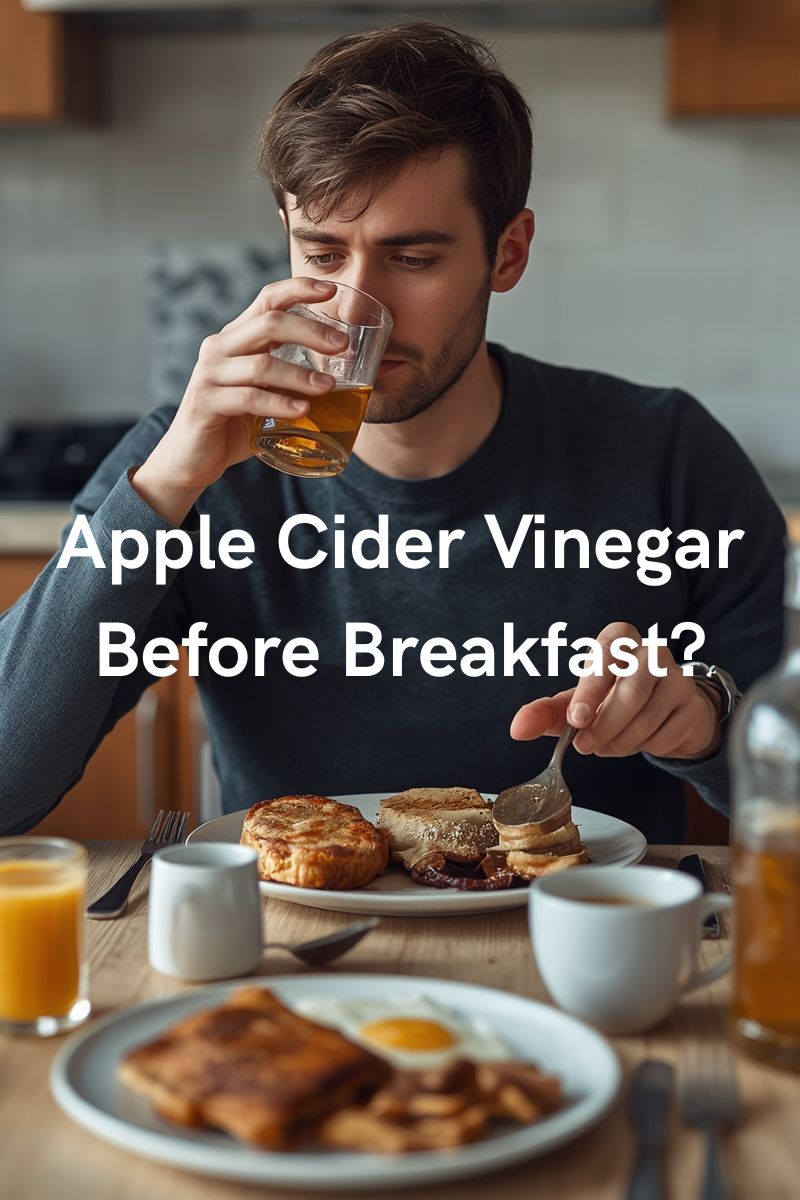 image of a man drinking apple cider vinegar before breakfast,