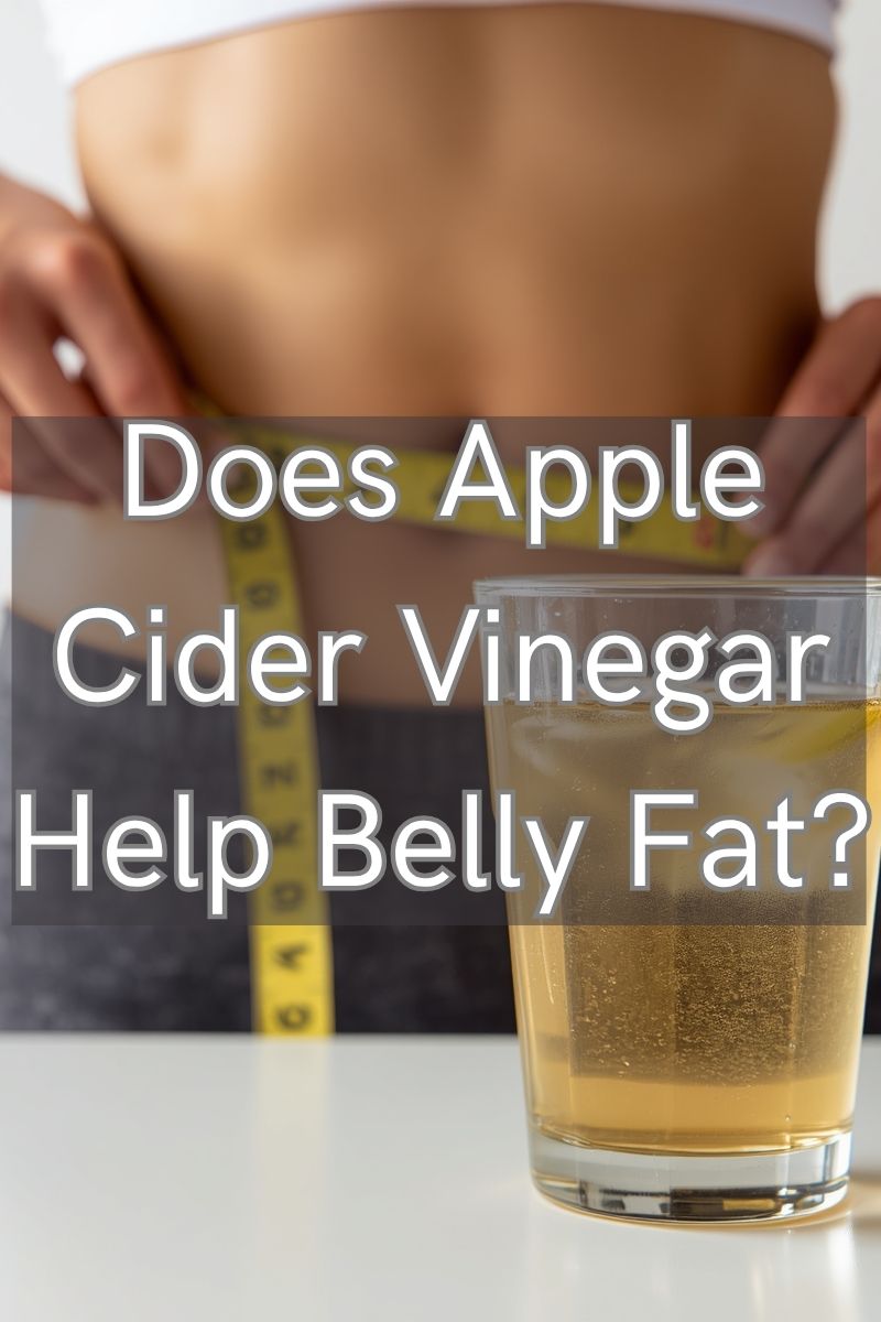 image of a woman measuring her waste with a glass of diluted apple cider vinegar in the front,