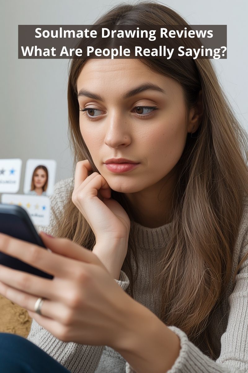 a woman looking at reviews on her smarthphone,
