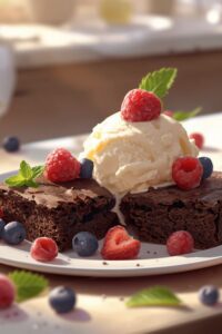 Yummy Desserts for Two: 9 Easy Date Night Ideas 5 image of brownies with ice cream,